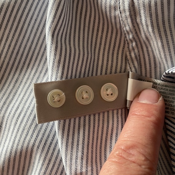 NWT SIMONS Blue stripe button up - Picture 7 of 8
